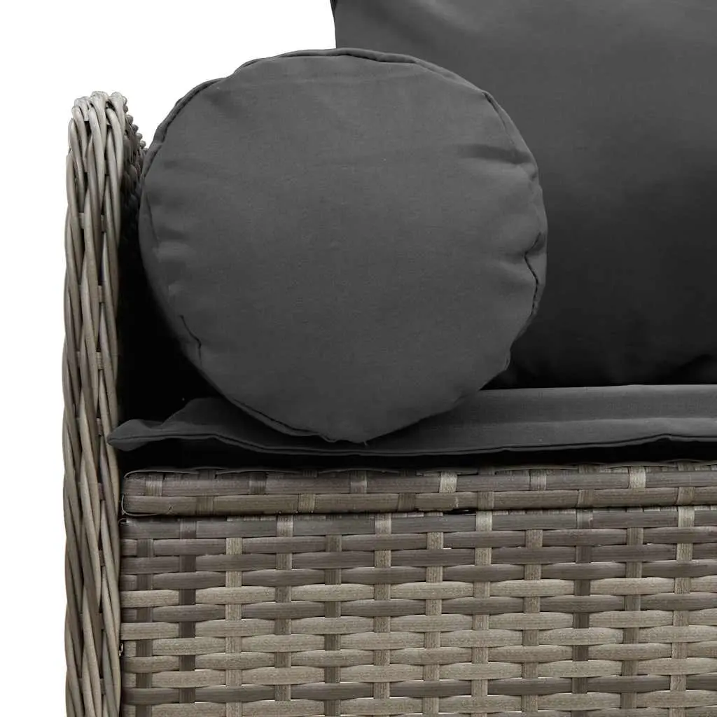 Grey Poly Rattan 3-Seater Garden Sofa