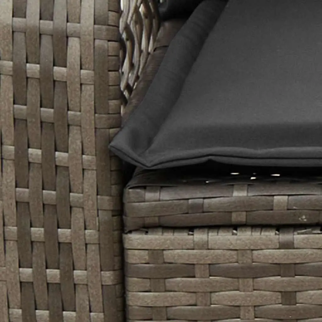 Grey Poly Rattan Garden Rocking Chair with Cushions