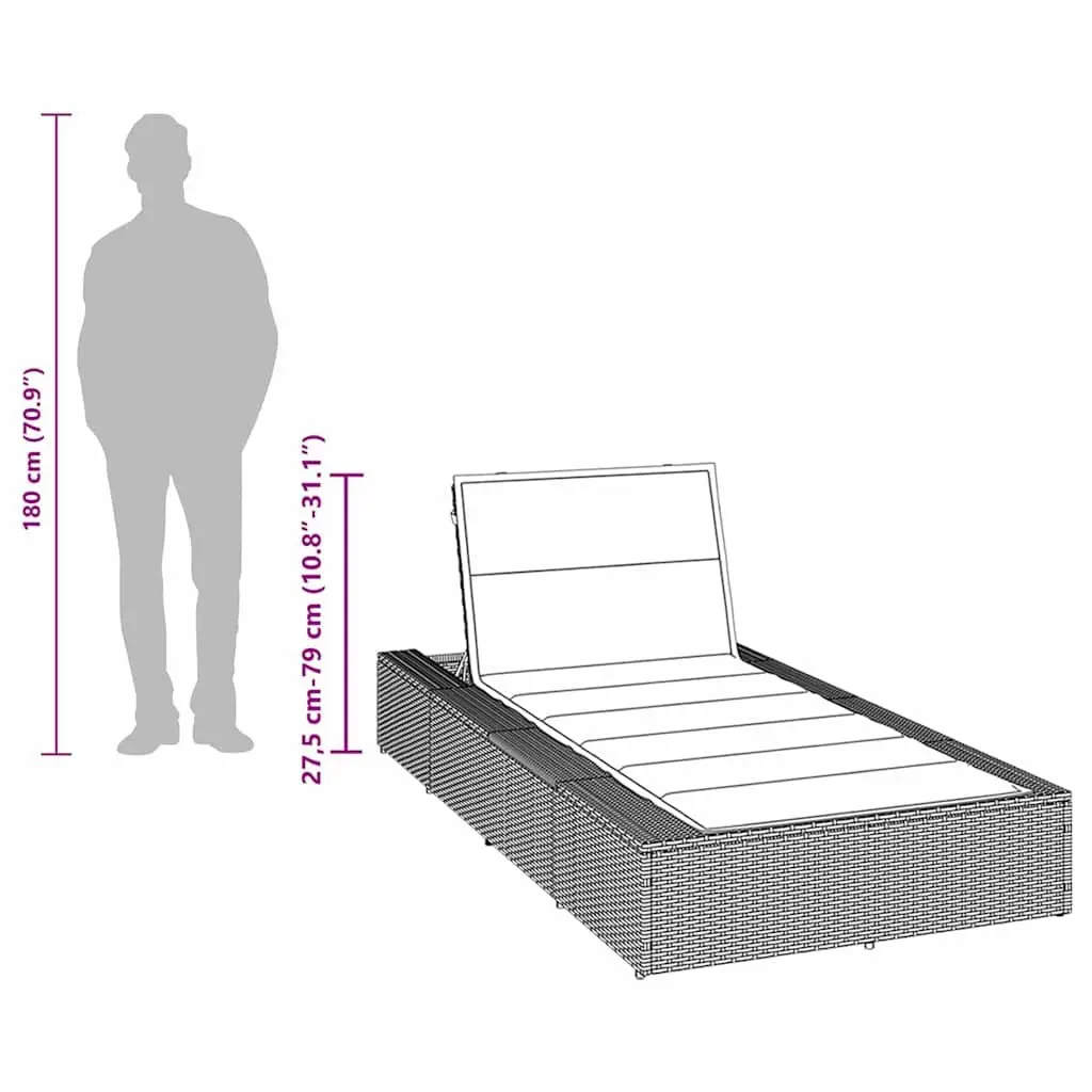 Adjustable Sun Lounger with Floating Cushion