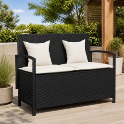 Durable Outdoor Garden Storage Bench with Cushion