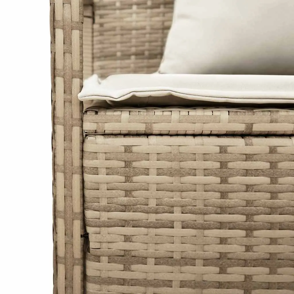 Garden Storage Bench with Beige Cushion