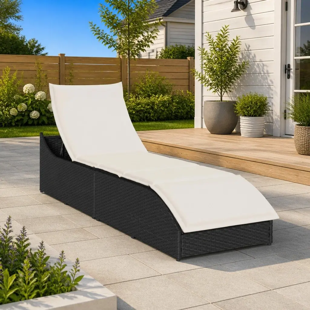 Folding Sun Lounger with Storage Box
