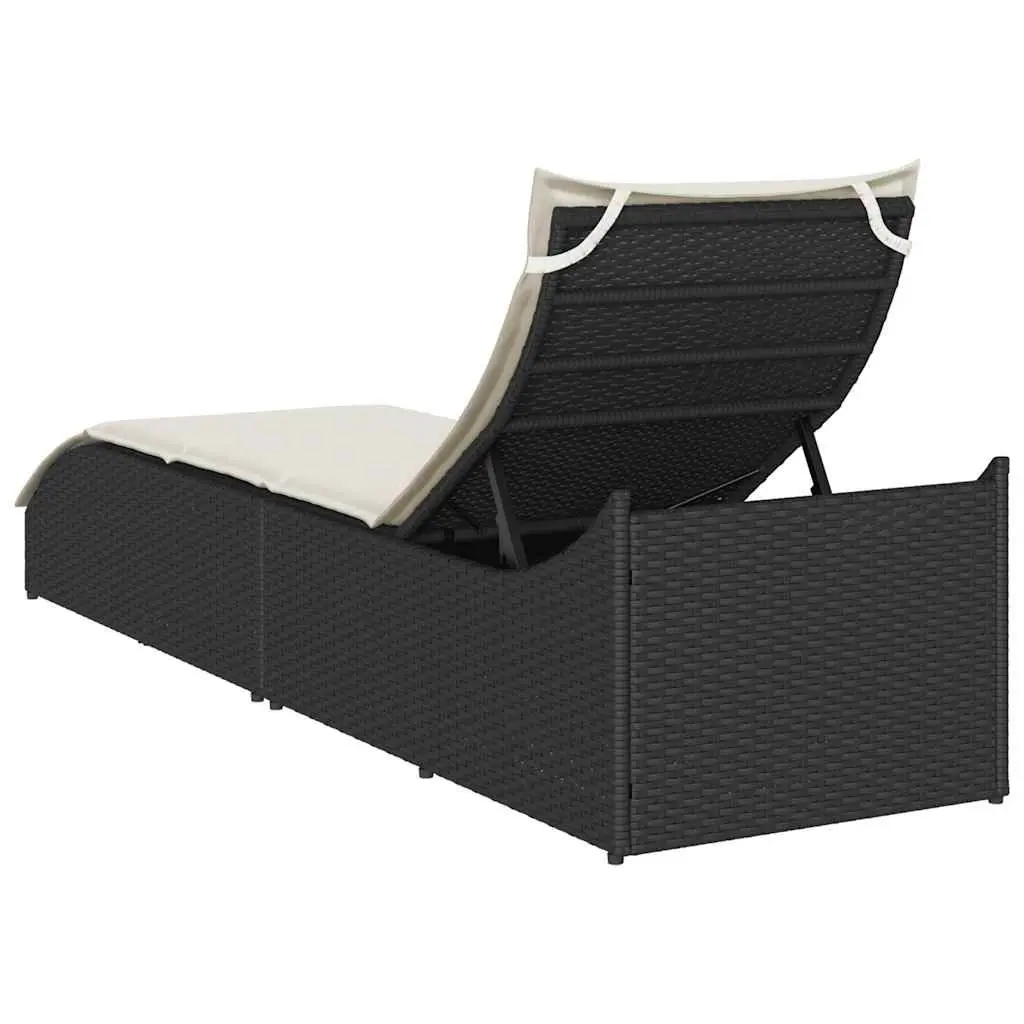 Folding Sun Lounger with Storage Box