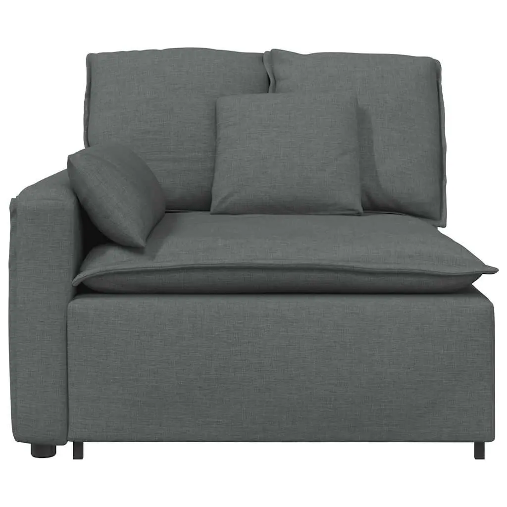 Modular Sofa Armrest End Module with Cushions Grey Sectional Unit 100cm