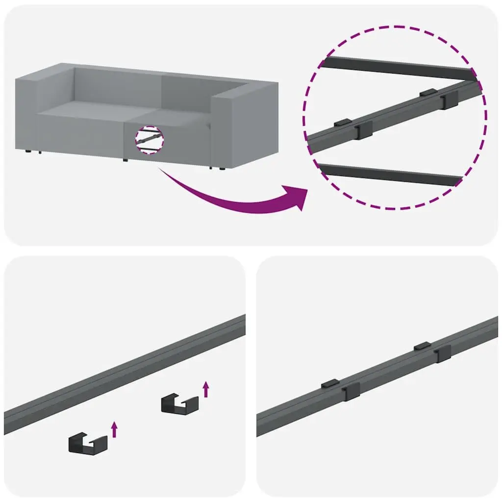 Modular Sofa Armrest End Module with Cushions Grey Sectional Unit 100cm
