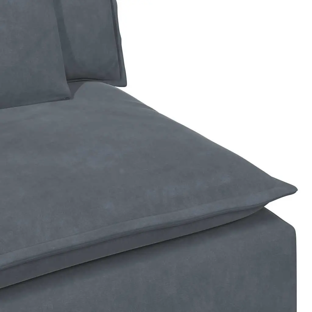 Modular Sofa Armrest End Module with Cushions Grey 100cm Sectional Unit