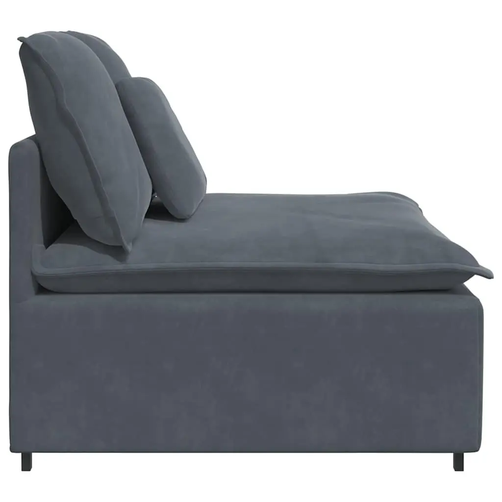 Grey Modular Sofa Centre Module with Cushions, 100cm