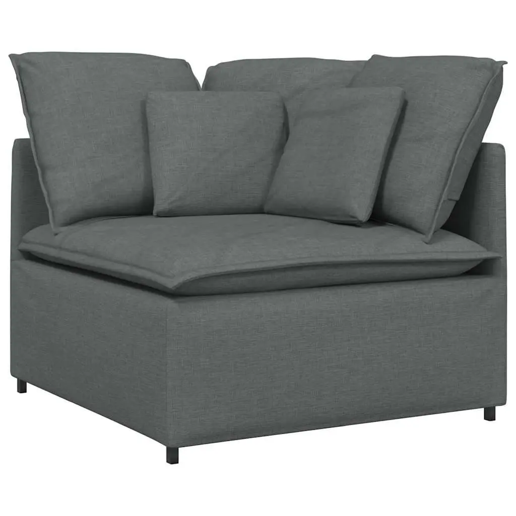 Modular Sofa Corner Unit Grey Cushioned Sectional Module Living Room Furniture