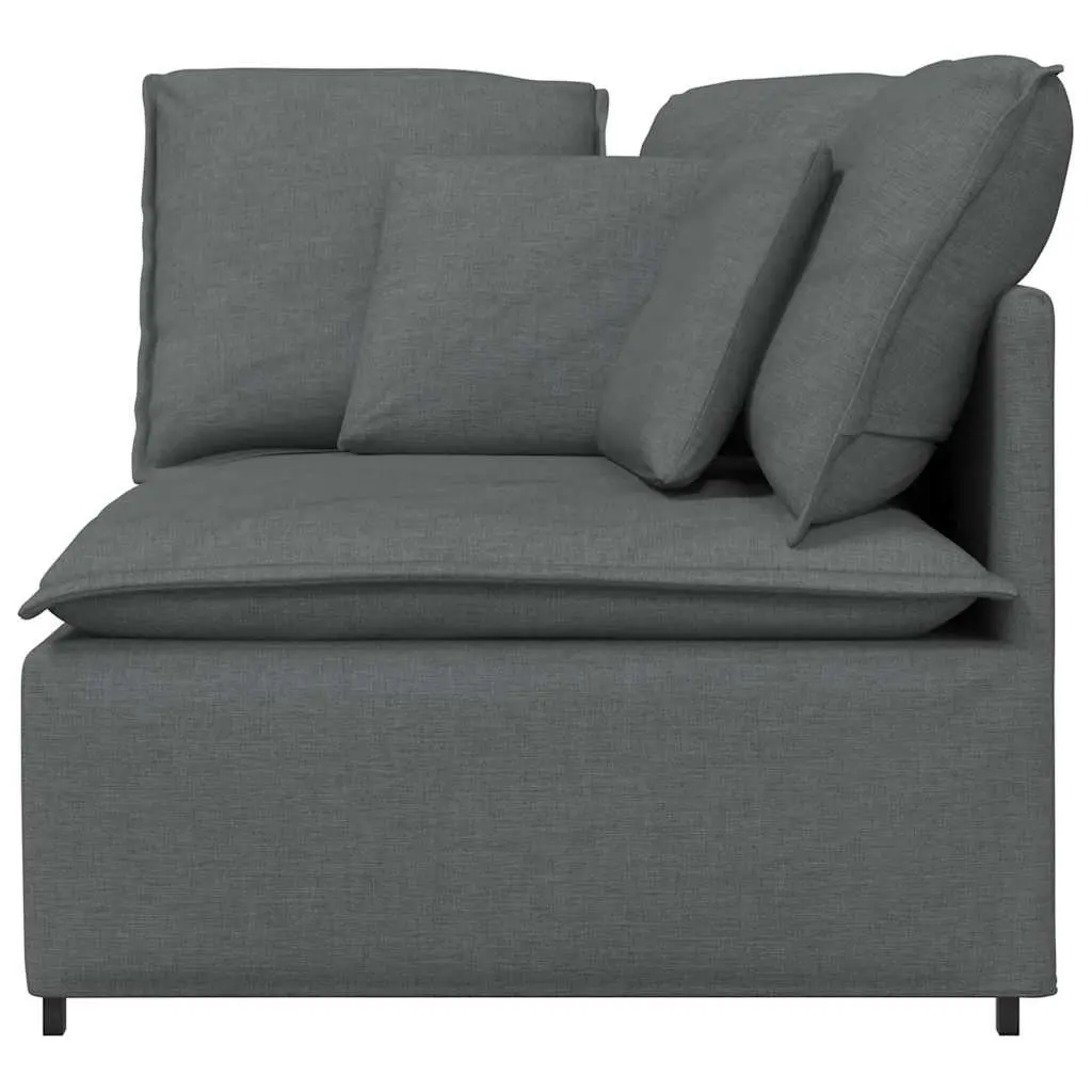 Modular Sofa Corner Unit Grey Cushioned Sectional Module Living Room Furniture