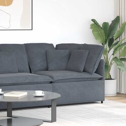 Durable Velvet Modular Sofa Corner Unit in Grey