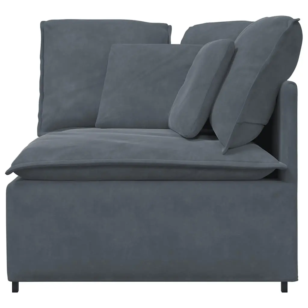 Modular Sofa Corner Unit Velvet 100cm Grey