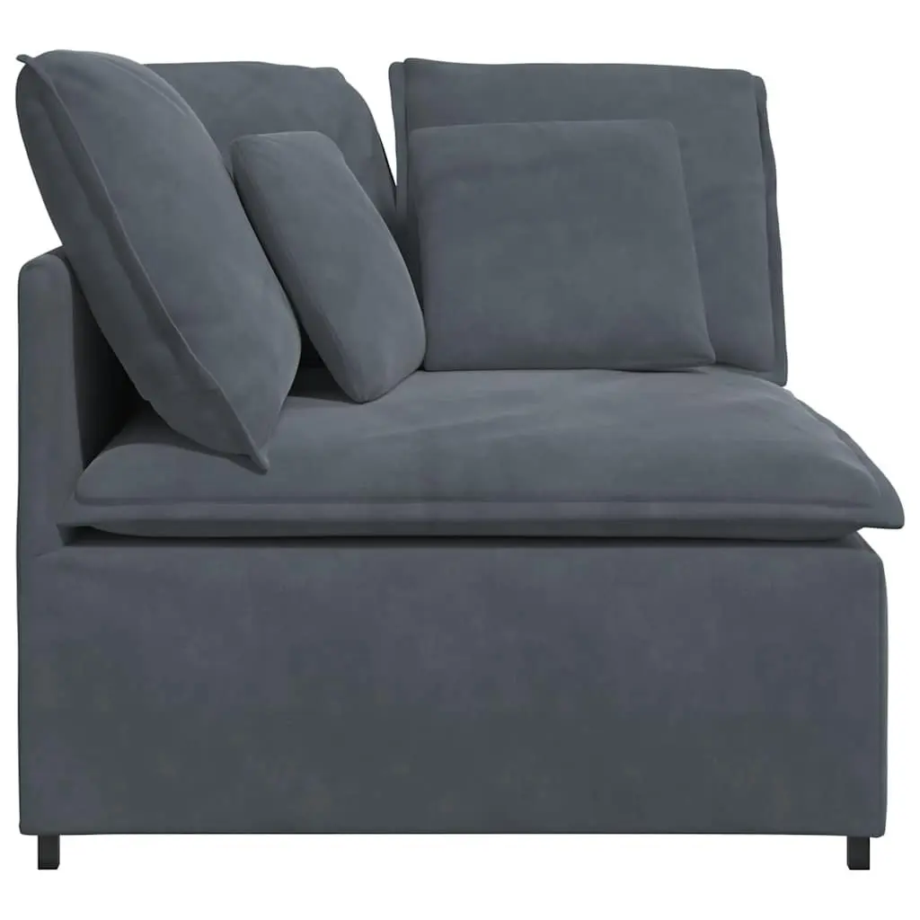 Modular Sofa Corner Unit Velvet 100cm Grey