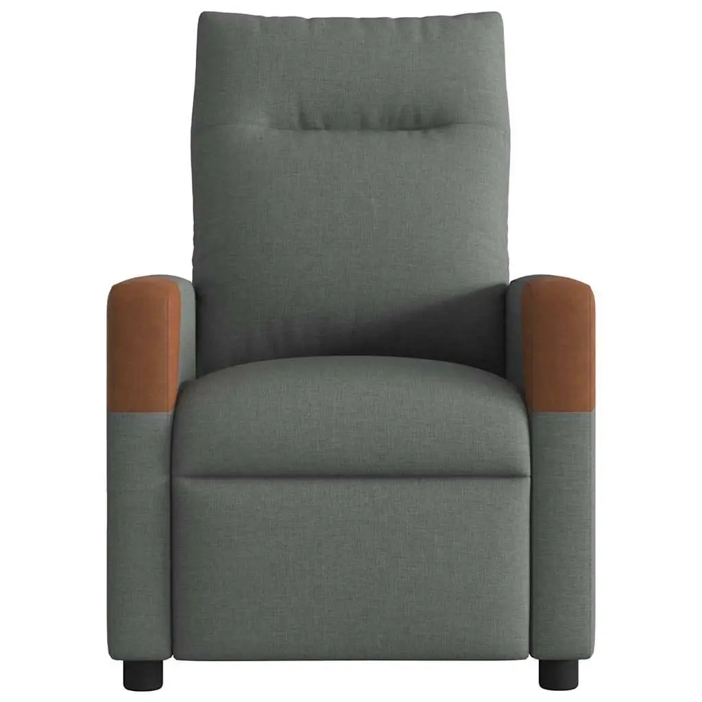 Grey Fabric Recliner Chair with Manual Recline