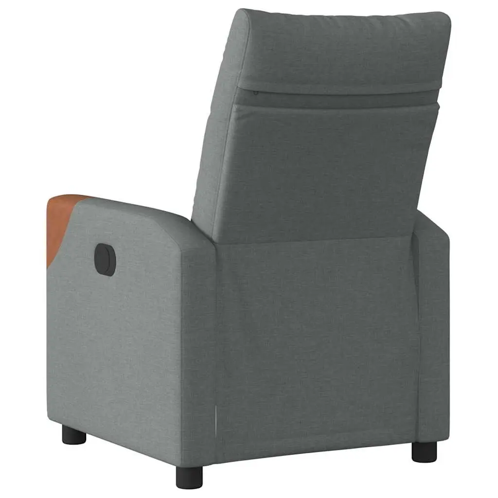 Grey Fabric Recliner Chair with Manual Recline