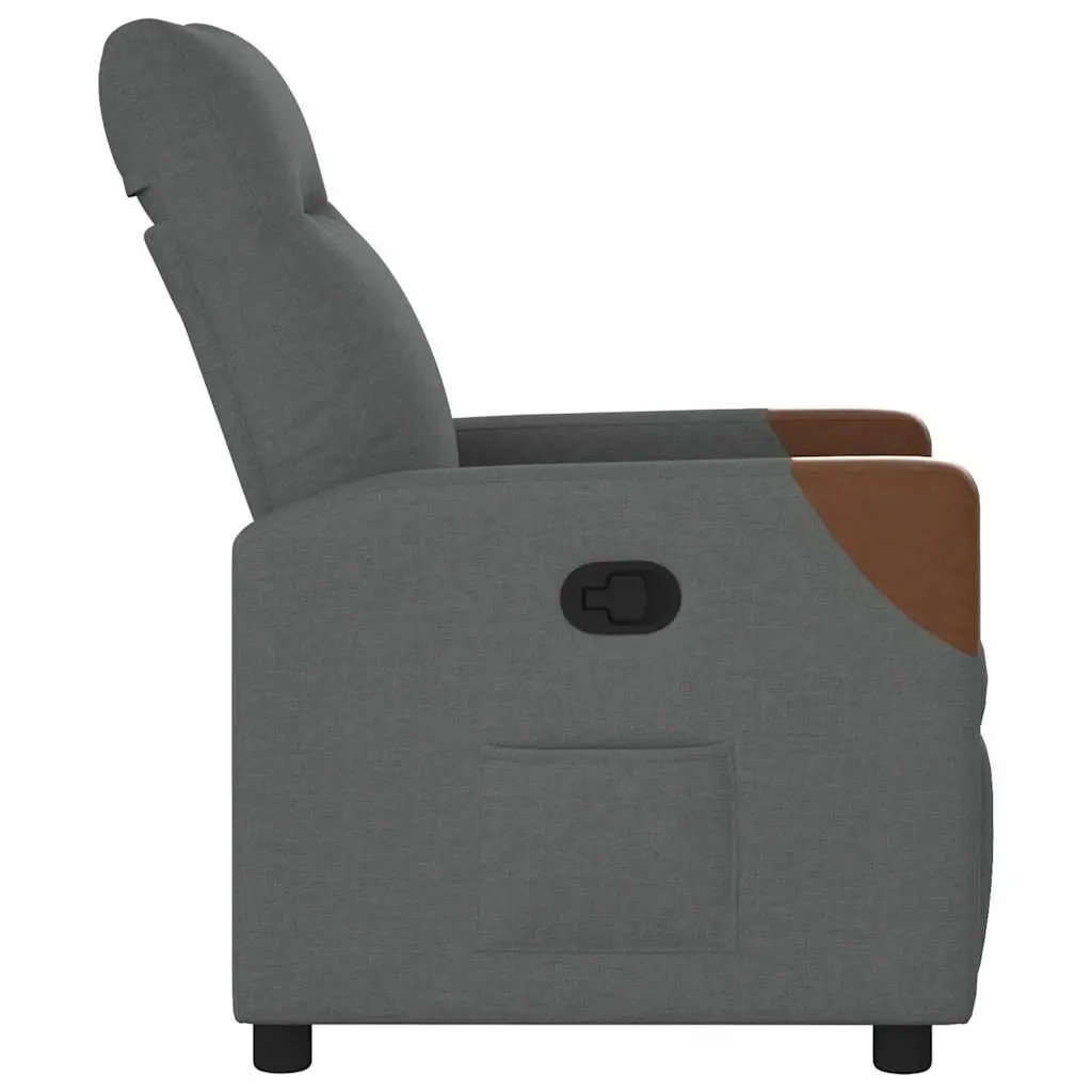 Grey Fabric Recliner Chair with Manual Recline