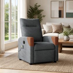 Grey Fabric Massage Recliner Chair with Manual Recline