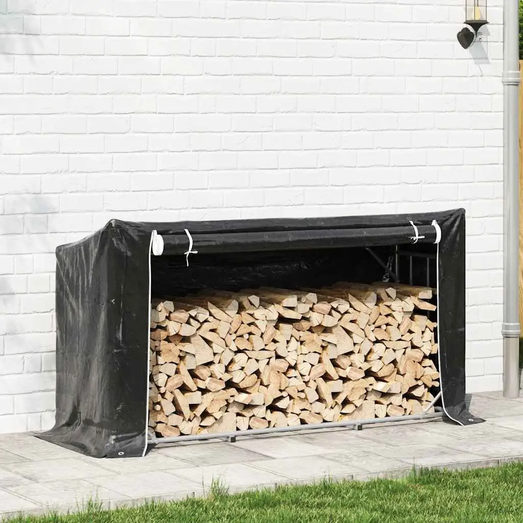 Firewood Rack with Protective Zippered Cover