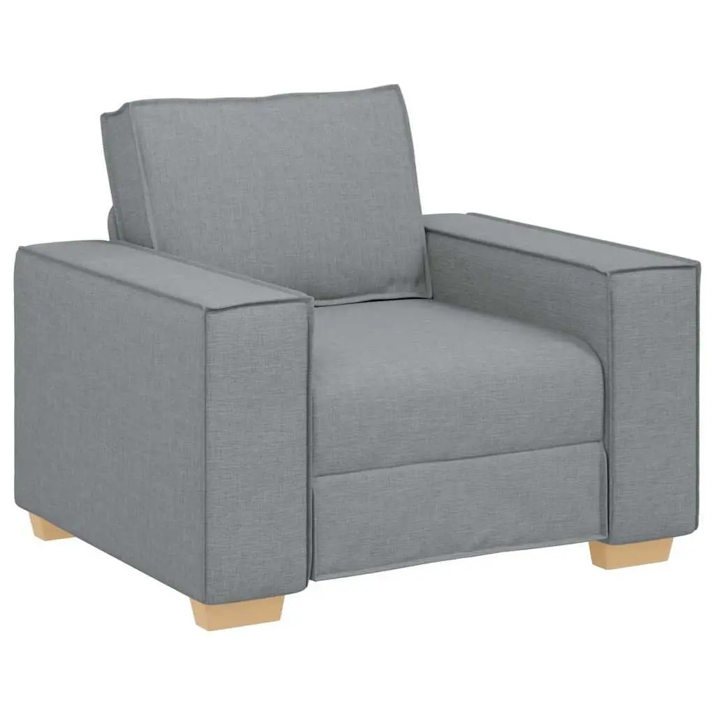 Light Grey Fabric Sofa Chair with Armrest and Padded Backrest