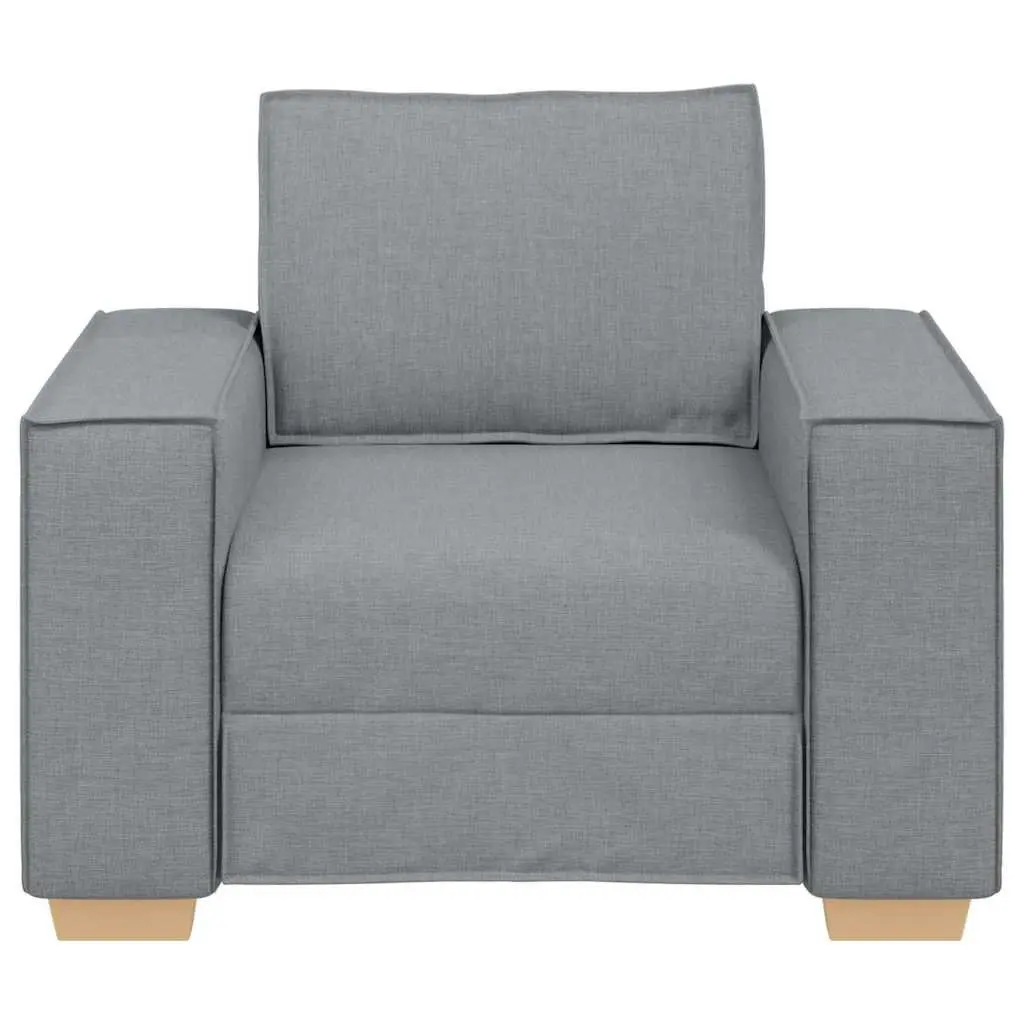 Light Grey Fabric Sofa Chair with Armrest and Padded Backrest