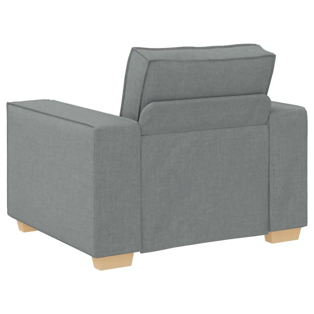 Light Grey Fabric Sofa Chair with Armrest and Padded Backrest