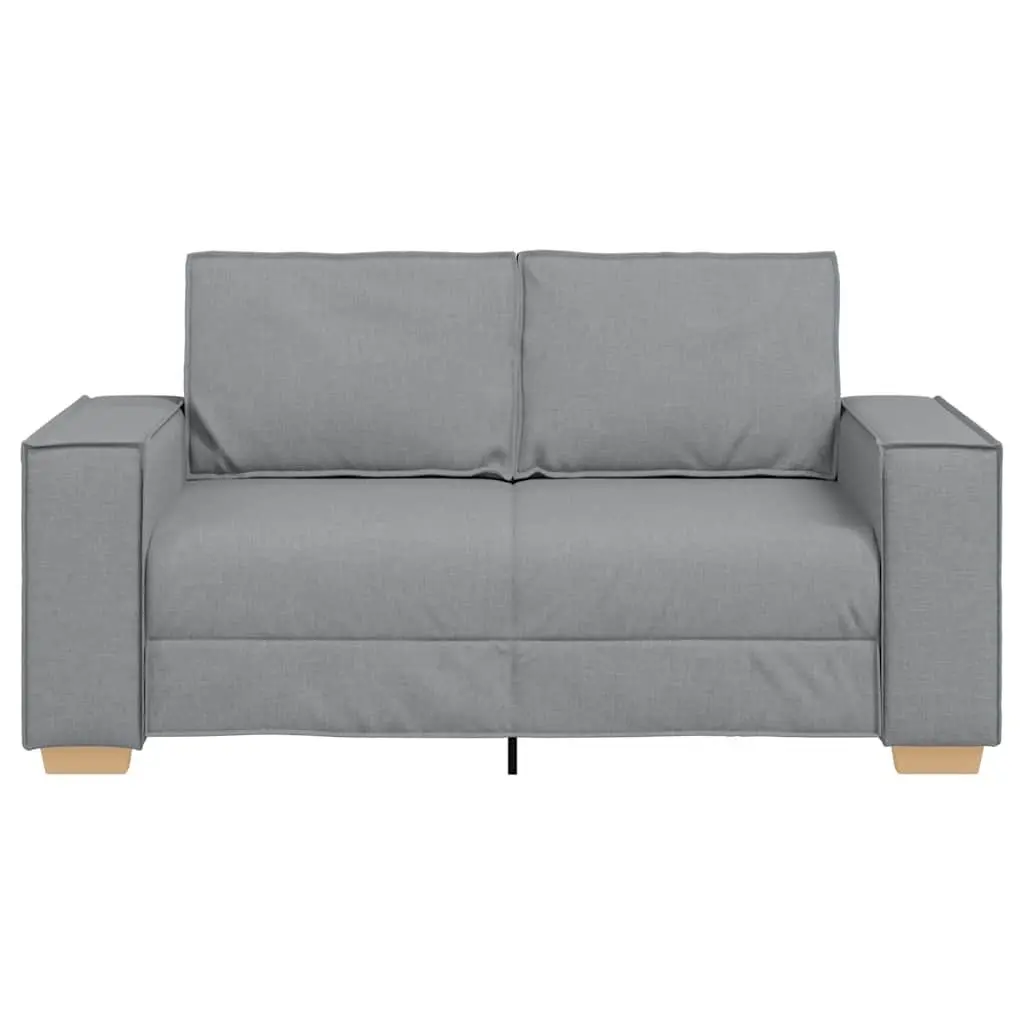 Grey Fabric 2-Seater Sofa with Wide Armrests