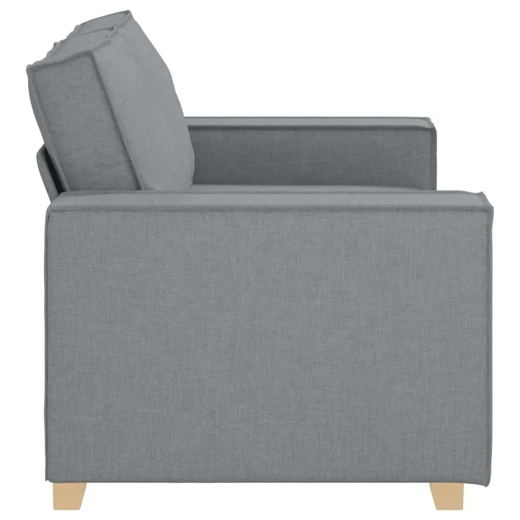 Grey Fabric 2-Seater Sofa with Wide Armrests