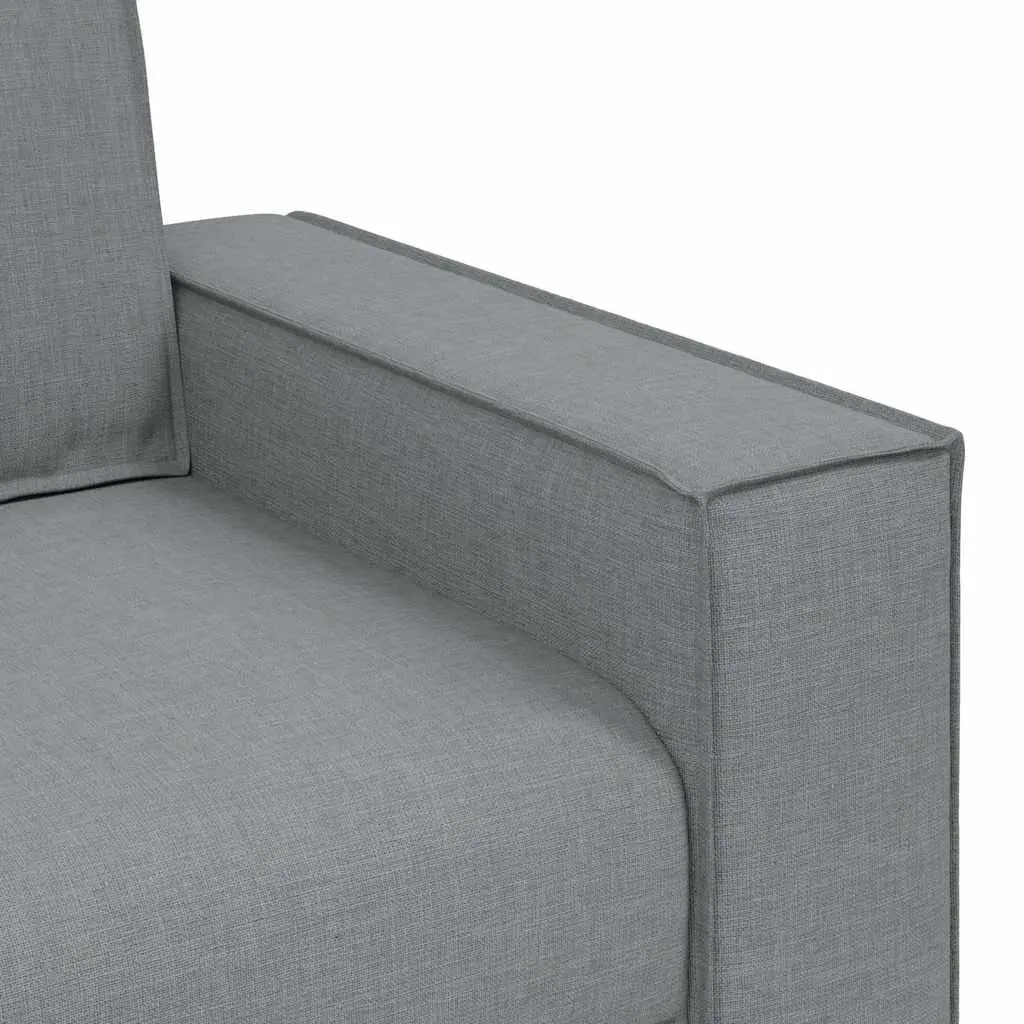 Grey Fabric 2-Seater Sofa with Wide Armrests