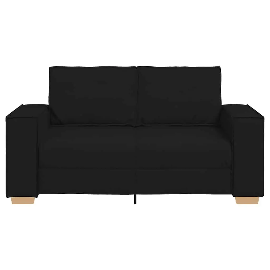 2-Seater Sofa Polyester Fabric 160x78x84cm Black