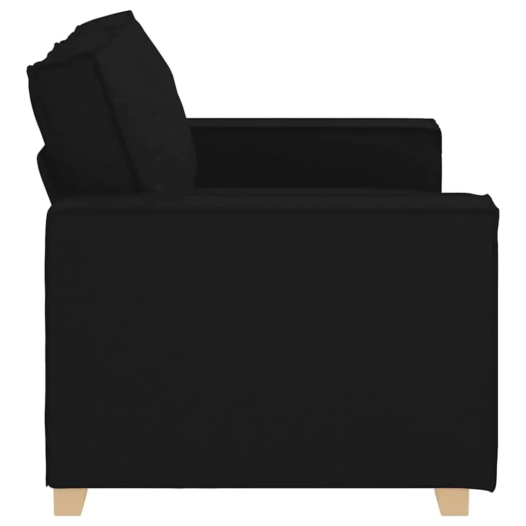 2-Seater Sofa Polyester Fabric 160x78x84cm Black