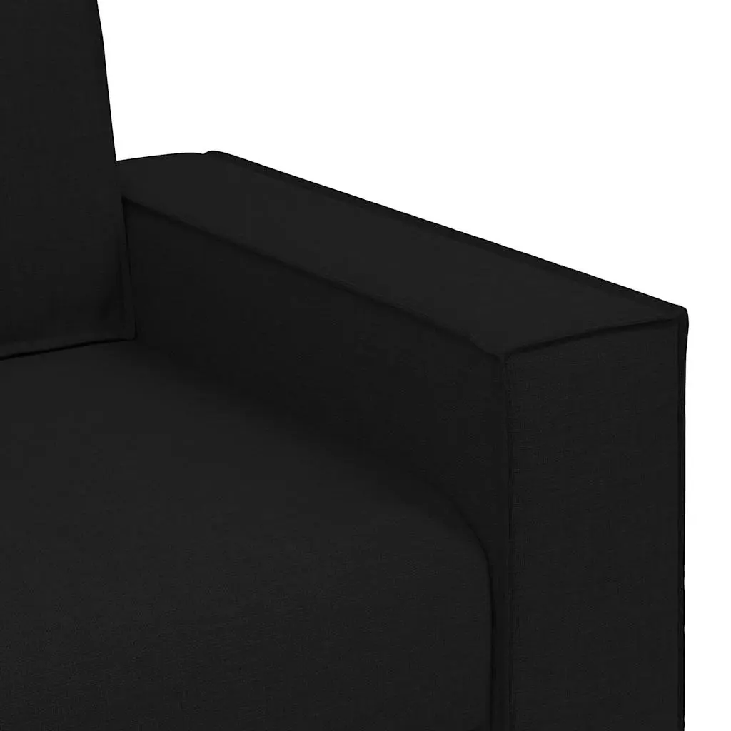 2-Seater Sofa Polyester Fabric 160x78x84cm Black