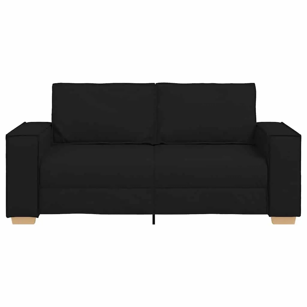 2-Seater Sofa Polyester Fabric Black