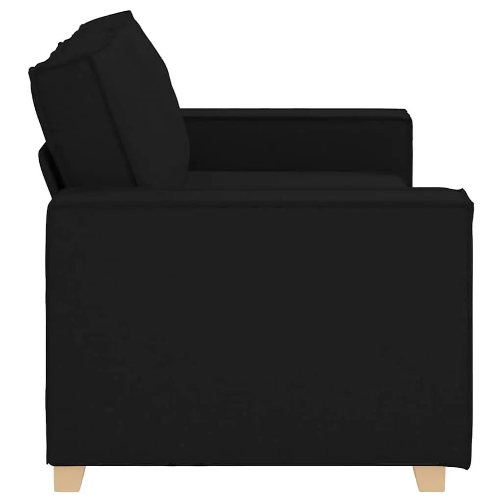 2-Seater Sofa Polyester Fabric Black