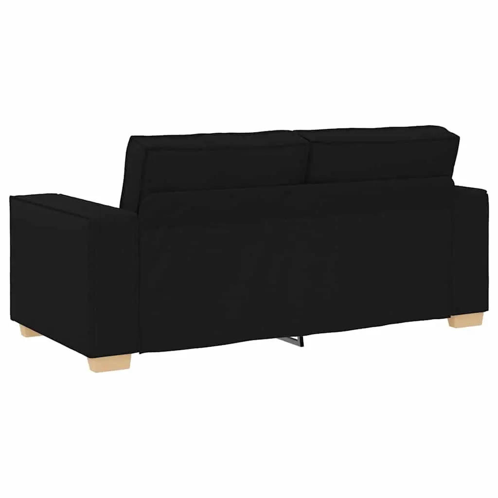 2-Seater Sofa Polyester Fabric Black