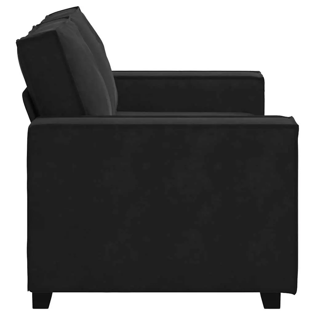 Black Velvet 2-Seater Sofa for Living Rooms