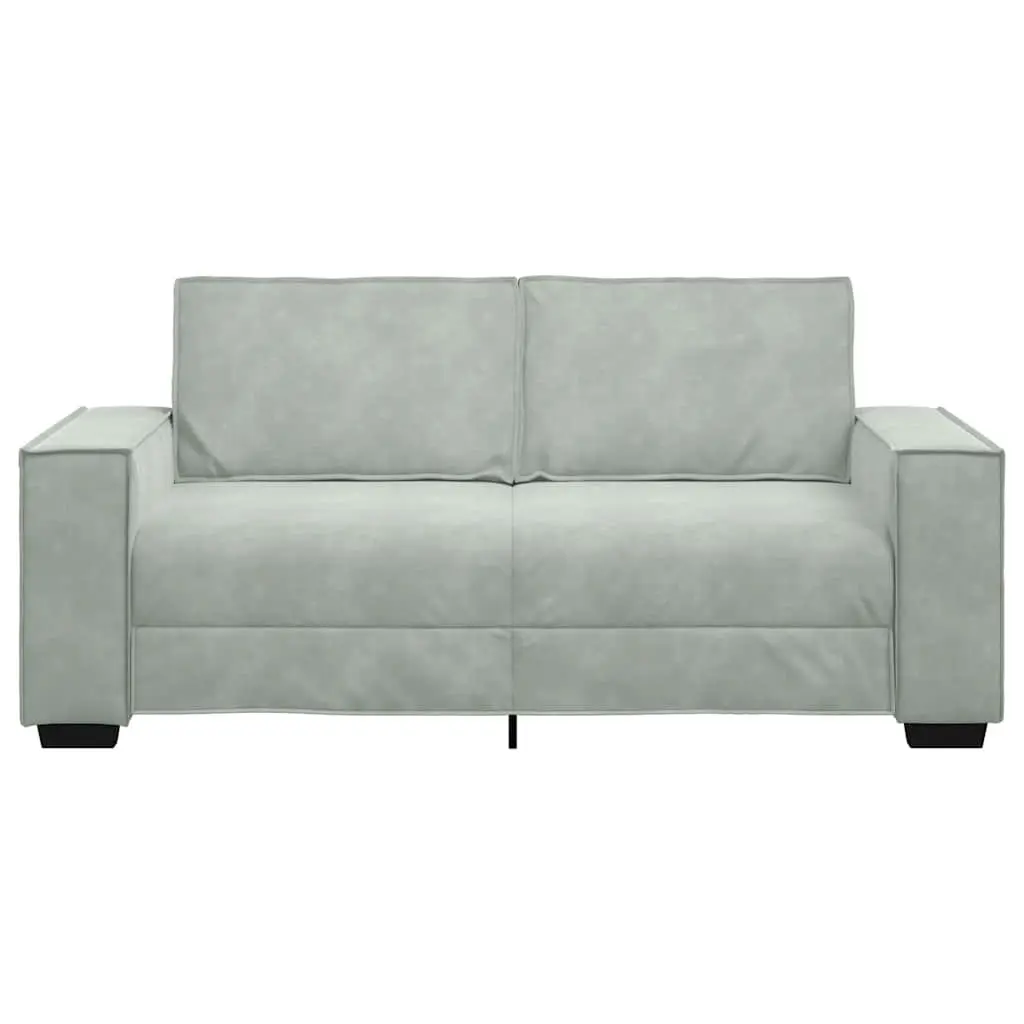 Light Grey Velvet 2-Seater Sofa for Relaxation
