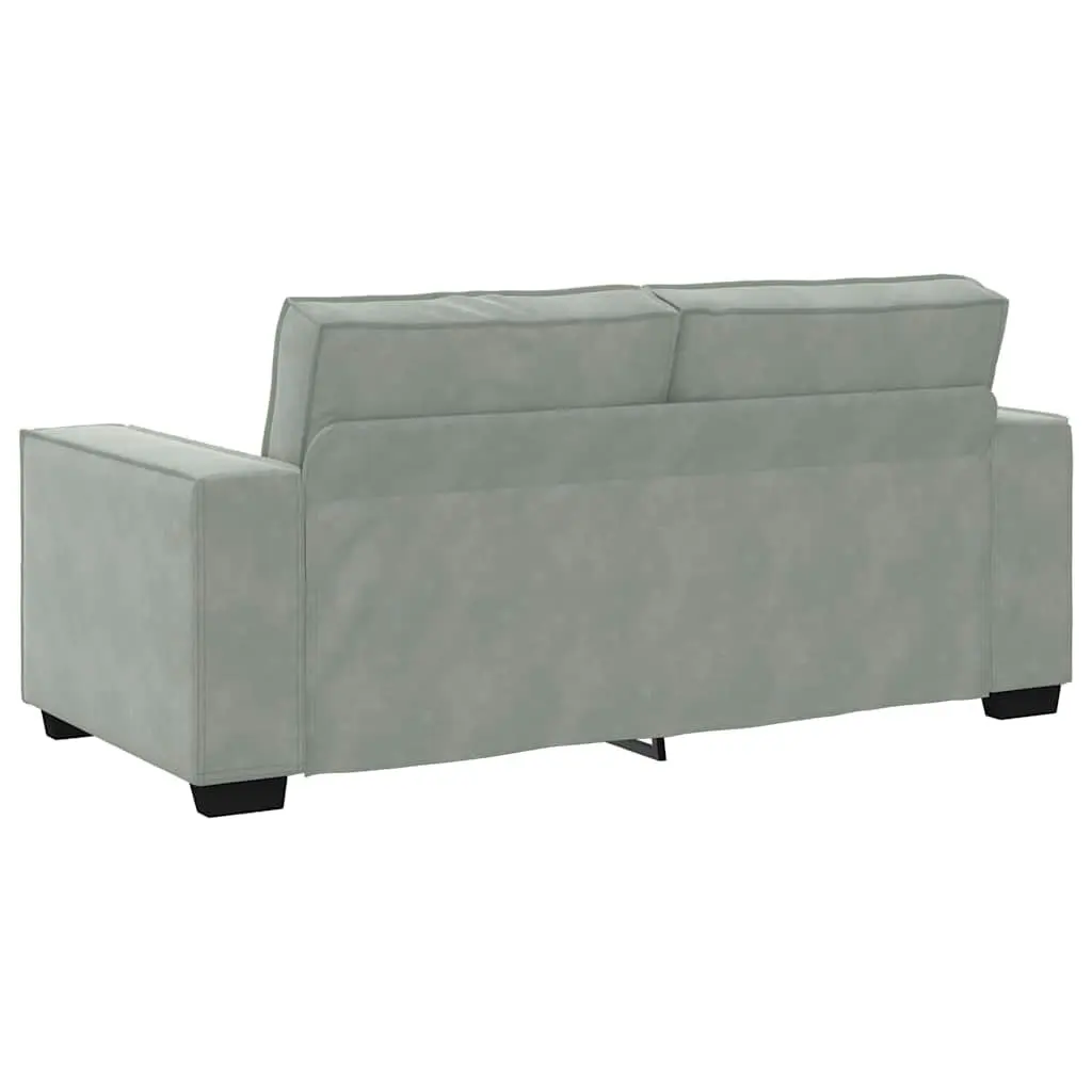 Light Grey Velvet 2-Seater Sofa for Relaxation
