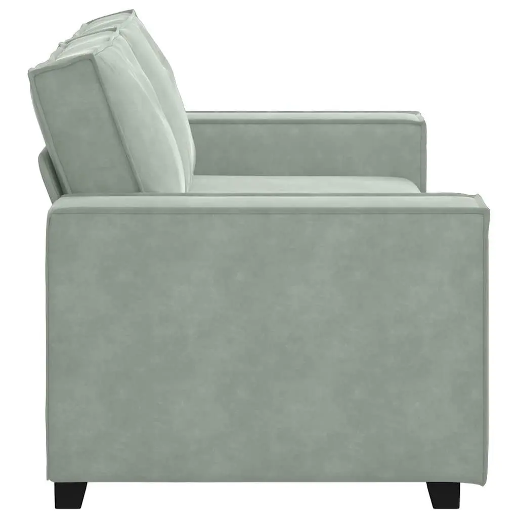 Light Grey Velvet 2-Seater Sofa for Relaxation
