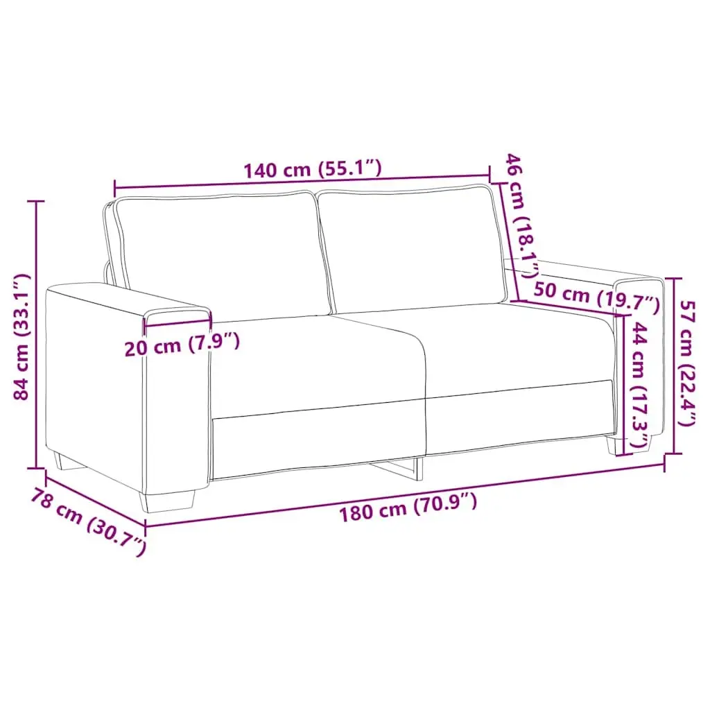 Light Grey Velvet 2-Seater Sofa for Relaxation