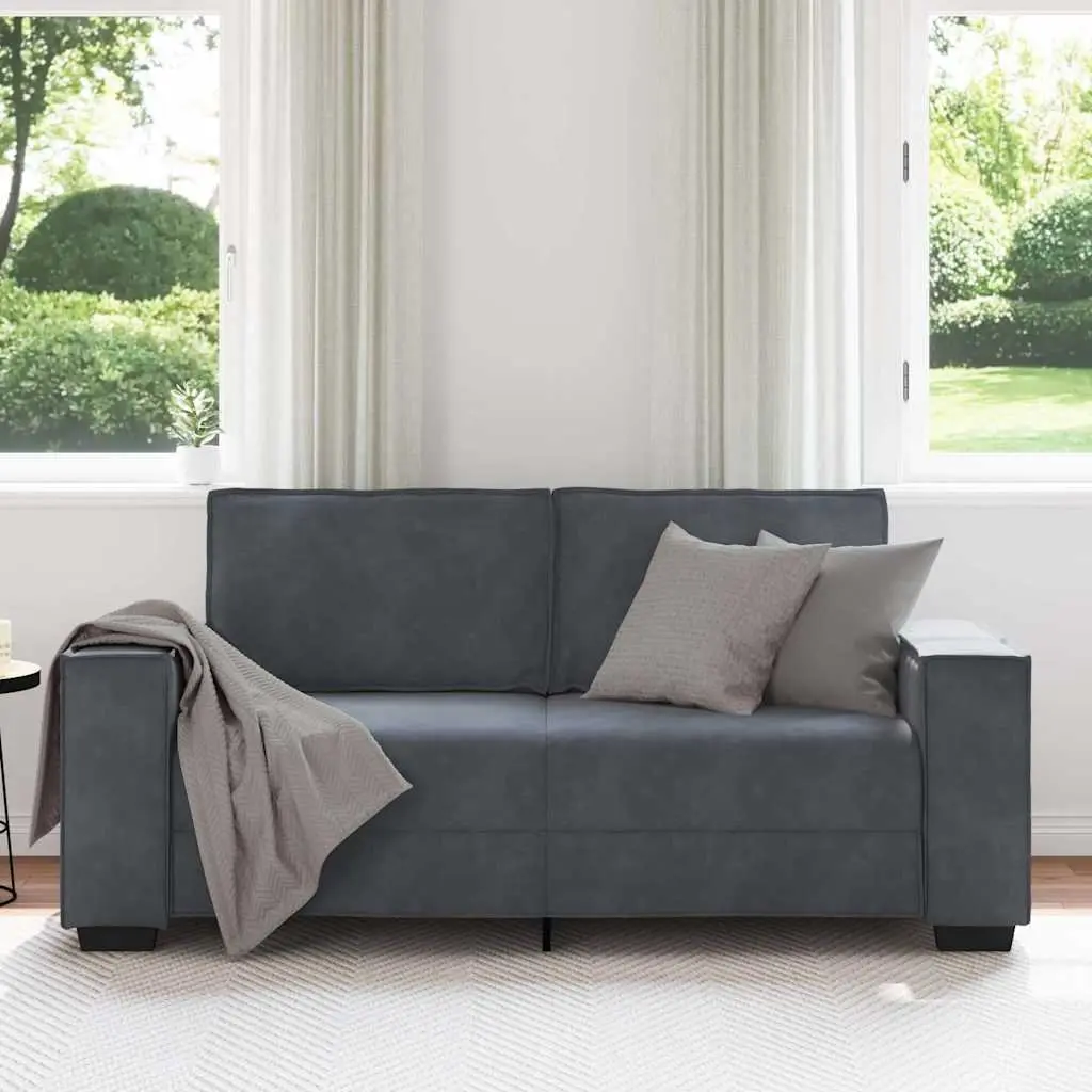2-Seater Sofa Velvet Dark Grey 180x78x84cm