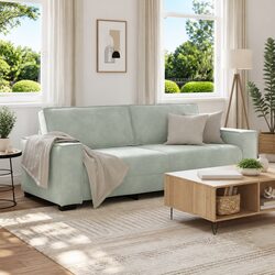 Sturdy 3-Seater Grey Velvet Sofa for Your Living Space