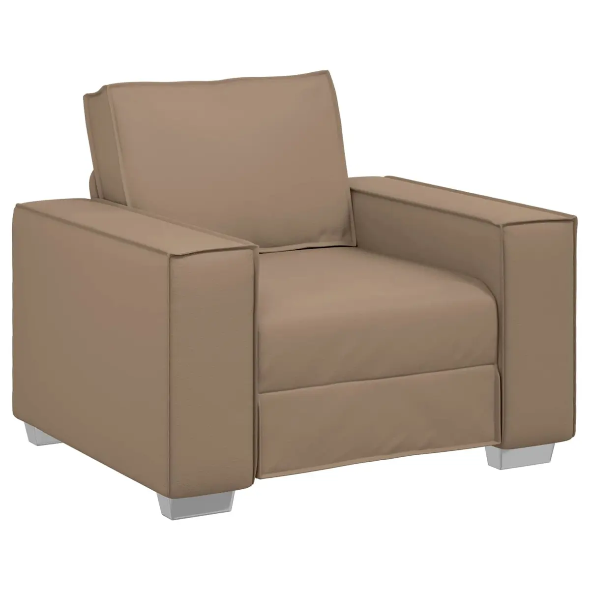 Brown Faux Leather Sofa Chair with Strong Frame