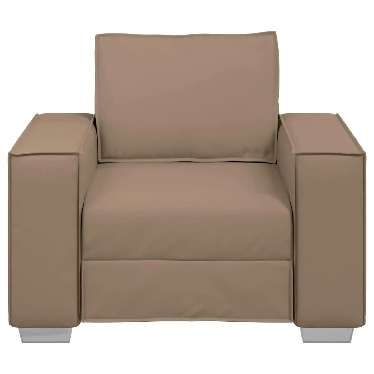 Brown Faux Leather Sofa Chair with Strong Frame