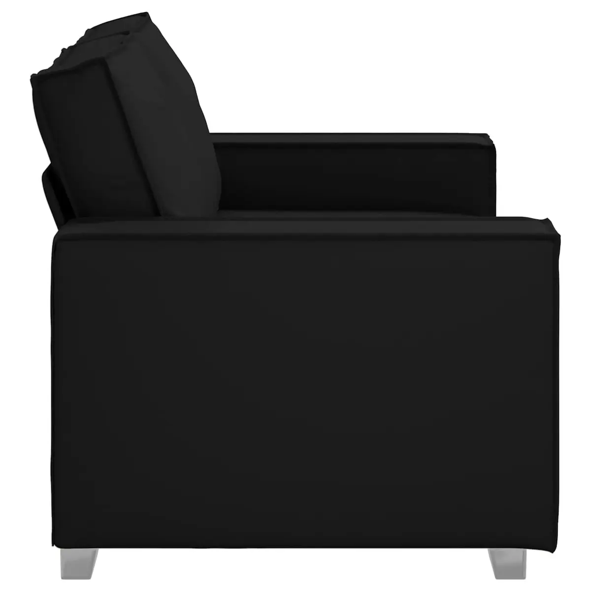 Loveseat Sofa Black 160cm Modern Living Room Furniture Faux Leather Compact