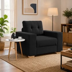 Stylish Black Fabric Lounge Chair for Comfort and Durability