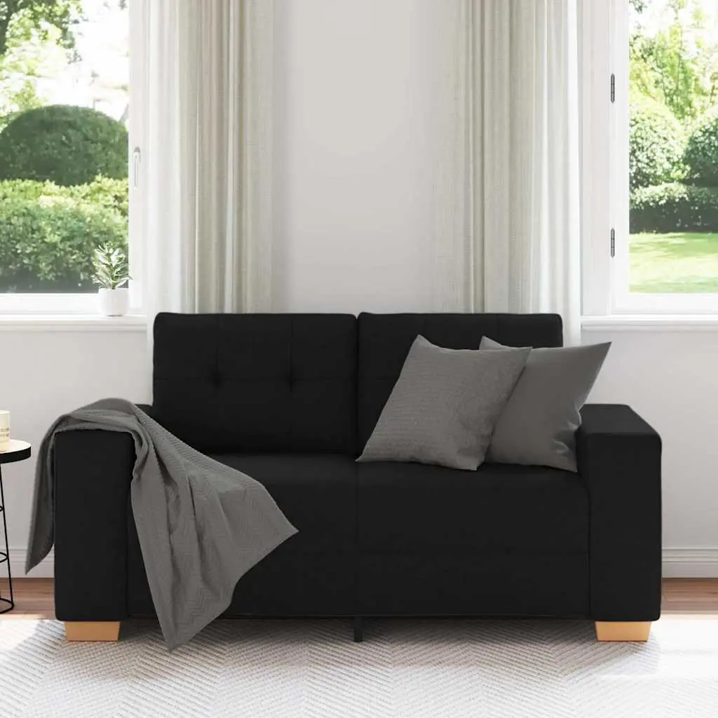 Black Loveseat Sofa 160x77x82 cm Two Seater