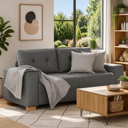 Grey Fabric Loveseat Sofa for Comfortable Relaxation