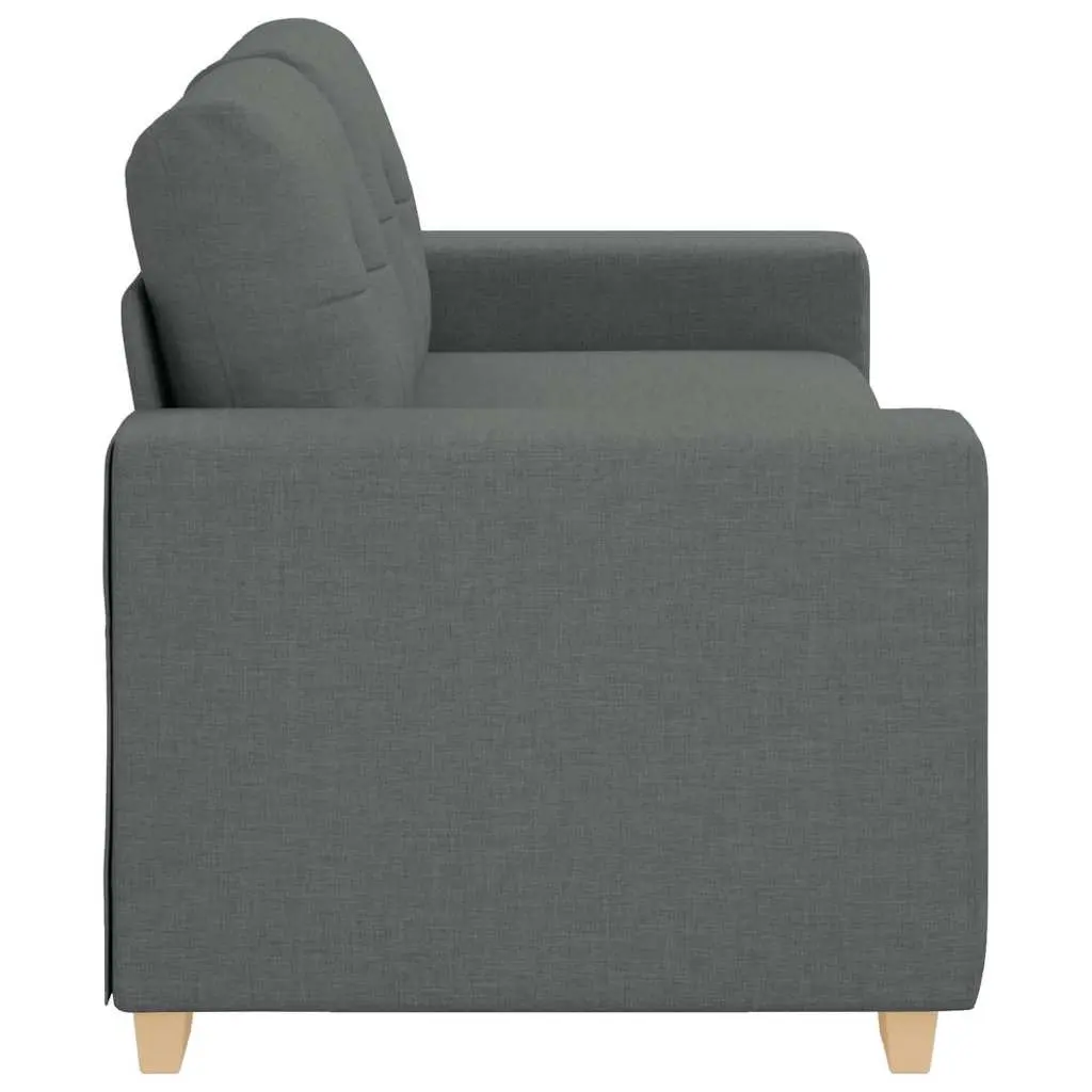 Loveseat Sofa Grey Fabric 180x77x82cm Padded Seats Living Room Furniture