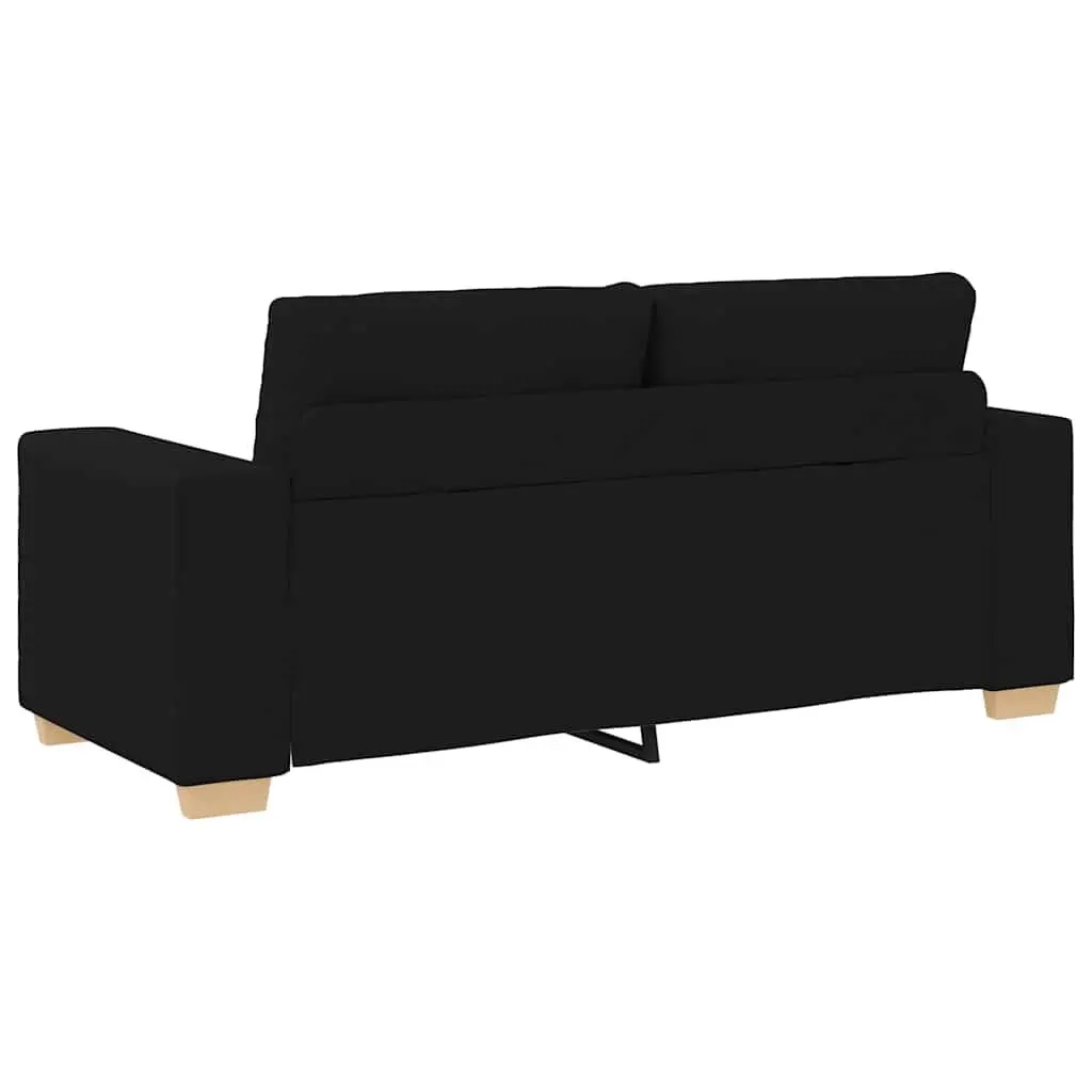 Loveseat Sofa Polyester Fabric 180x77x82cm Black Two Seater