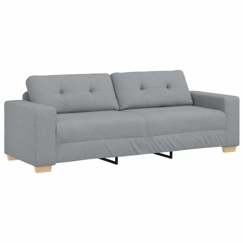 3-Seater Sofa Polyester Fabric 220W x 78D x 80H cm Grey