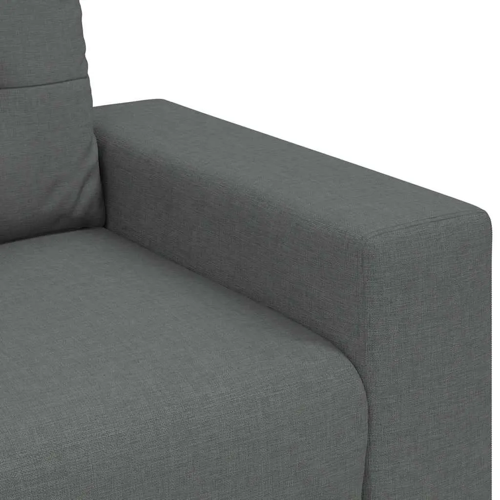 3-Seater Sofa Polyester Fabric Grey Modern Couch